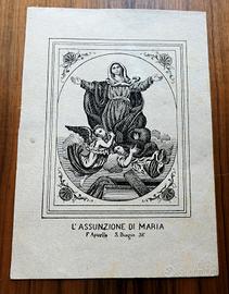 Napoli Apicella Maria Assunta Litografia '800