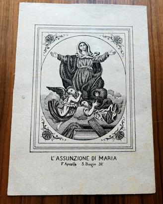Napoli Apicella Maria Assunta Litografia '800