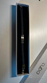 Bracciale Cuba Jewels in Acciaio e Pelle Blu