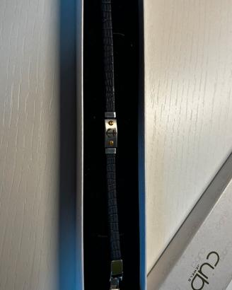 Bracciale Cuba Jewels in Acciaio e Pelle Blu