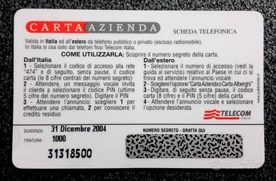 Rara scheda telefonica, sigillata imballo original