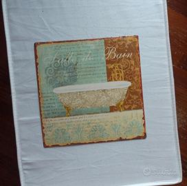 Quadretto in metallo stile vintage 28x28 cm