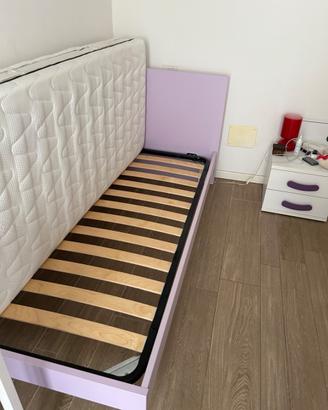 Letto singolo + materasso + comodino