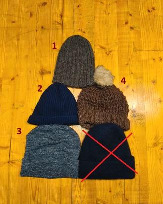 Set di 6 cappelli misti lana cotone nylon