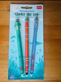 Set 3 Penne Cancellabili Legami "Under the Sea" 