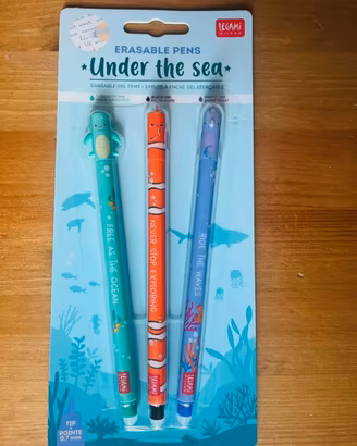 Set 3 Penne Cancellabili Legami "Under the Sea" 