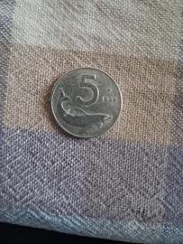 5 lire delfino 1954