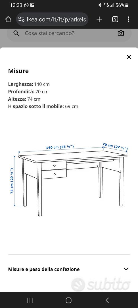 ARKELSTORP Scrivania, nero, 140x70 cm - IKEA Italia