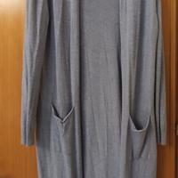Cardigan taglia unica colore grigio con due tasche