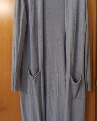 Cardigan taglia unica colore grigio con due tasche