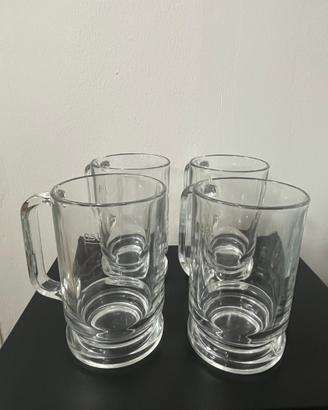 Set 4 Boccali Birra Vetro 0.5L con Manico
