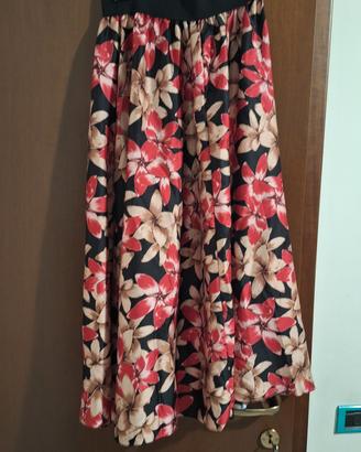 Gonna lunga a fiori nuova con cartellino XL