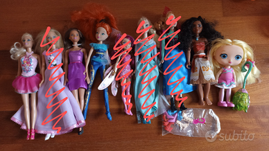 Bambole Barbie e Disney +altre