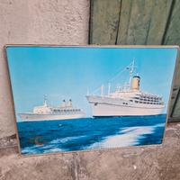 quadro stampa pubblicitaria Costa Genova anni 50