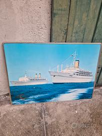 quadro stampa pubblicitaria Costa Genova anni 50