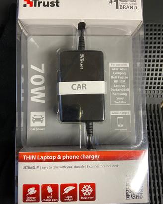 Caricatore auto camper x laptop cellulare nuovo