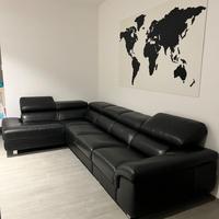 Divano in vera pelle nero