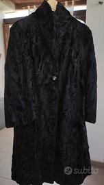 Cappotto autentico Astrakan nero vintage anni '60