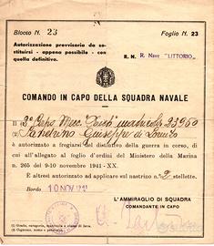Documento onorificenze Militari “Littorio” 1941