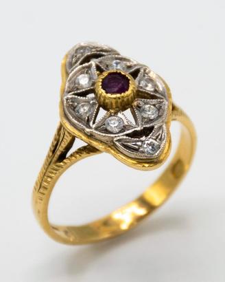 ANELLO IN ORO GIALLO 18 KT CON PIETRE a.32