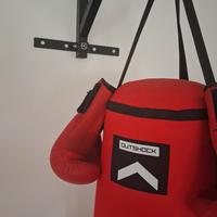 sacco da boxe + gancio + guantoni