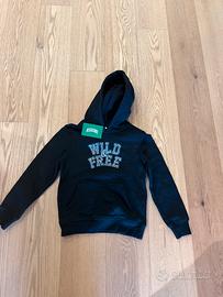 Felpa bambino Wild & Free nera taglia 122/128