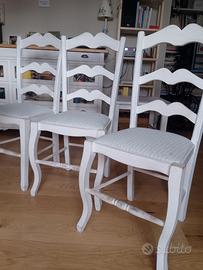 sedie "shabby" in legno massello.