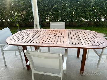 Tavolo da giardino in legno allungabile – esterno