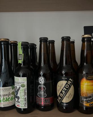 Birre arrigianali italiane in bottiglie e lattine