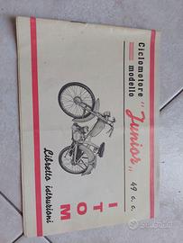 Libretto uso man. originale ITOM Junior 49cc
