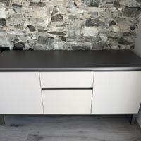 Madia moderna 180 cm bianco e grigio antracite
