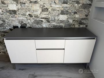 Madia moderna 180 cm bianco e grigio antracite