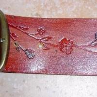 Tracolla Cinghia in CUOIO intarsiato e dipinto