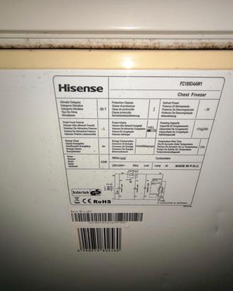 Congelatore a pozzetto Hisense 145 L – funzionante