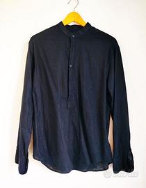 Camicia in lino coreana nera  NUOVA