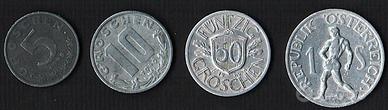 4 monete AUSTRIA 1946-1949 5-10-50 groschen