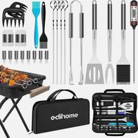 Set Barbecue, 25 Pezzi, Kit Professionale, BBQ, Ac