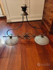 Lampadario ferro battuto 