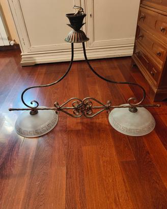 Lampadario ferro battuto 