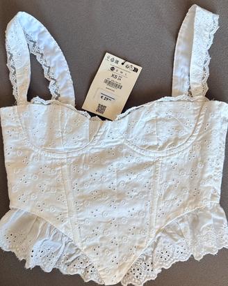 Top corsetto pizzo sangallo bershka