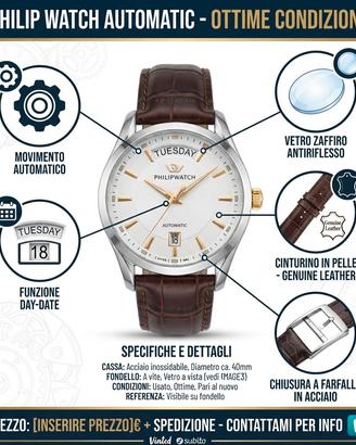 Philip Watch Automatic Sunray 39mm silver