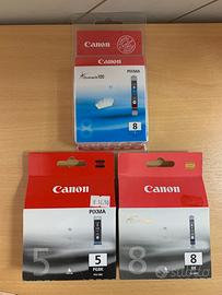 3 cartucce Canon 5 e 8 originali nuove