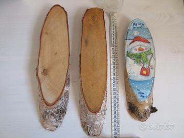 Decorazioni Legno Tronchi tagliati. 3pz