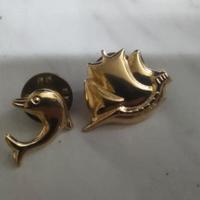 Spille vintage in ottone dorato