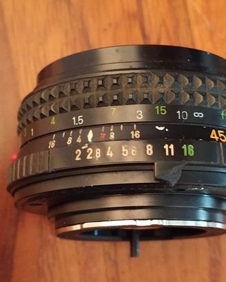 Minolta 45mm f2, anello MD-Sony E, teleconverter
