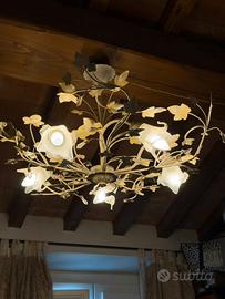 Lampadario ferro battuto