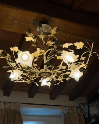 Lampadario ferro battuto