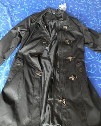 trench-spolverino impermeabile nero