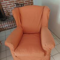 poltrona sfoderabile con puff