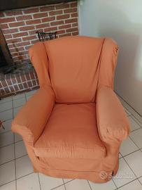 poltrona sfoderabile con puff